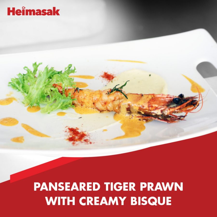 Panseared Tiger Prawn With Creamy Bisque